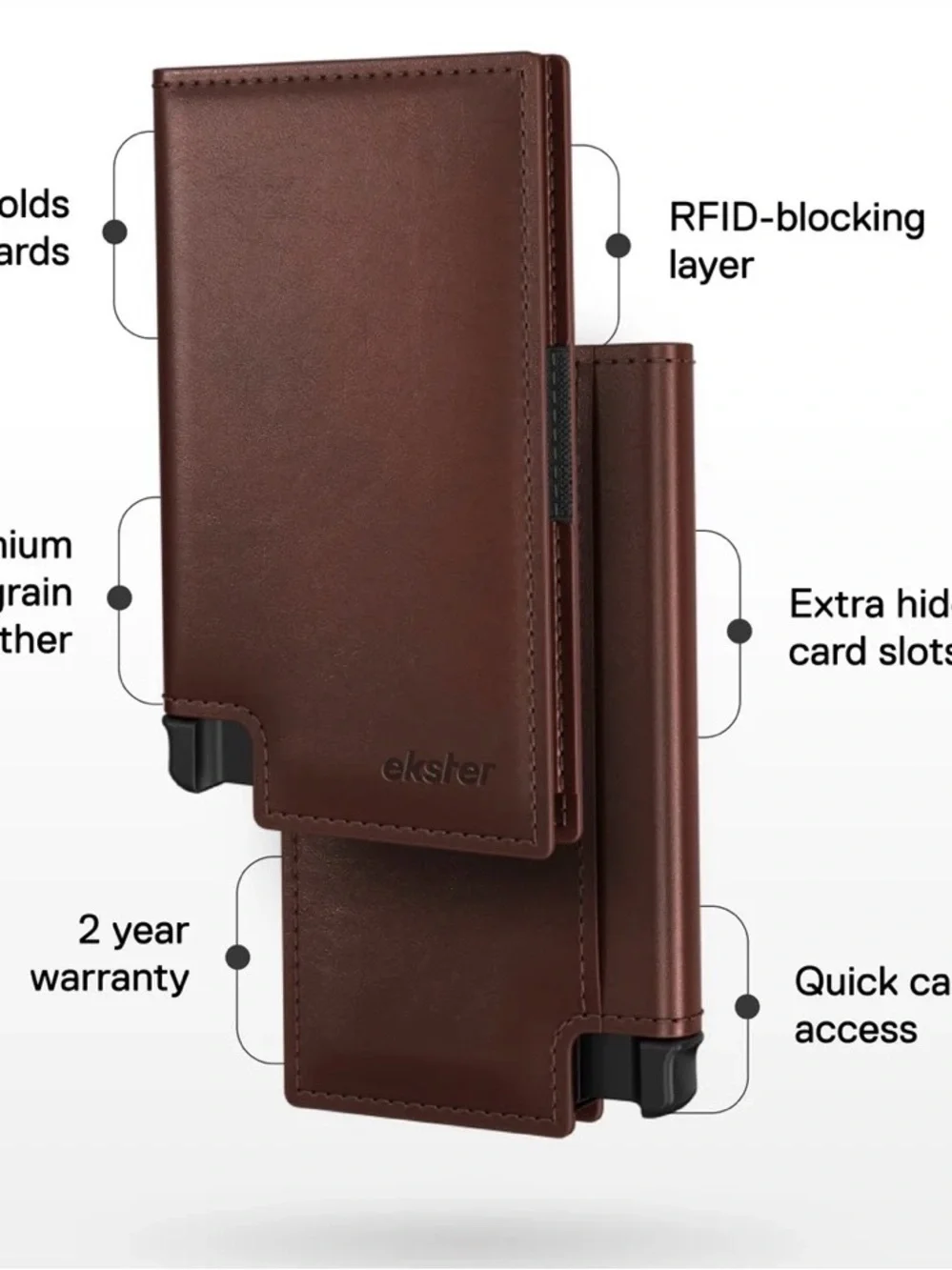 Ekster Brown Leather Parliament Classic Wallet